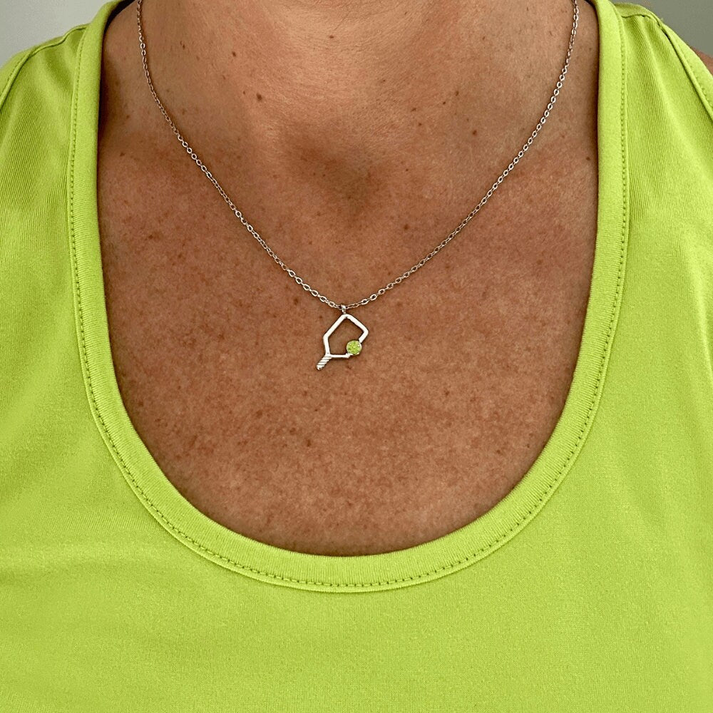 Pickleball Jewelry, Pickleball Necklace, Pickleball Paddle Pendant, Pickleball Gift for Pickleball Players, Pickleball Gifts for Women
