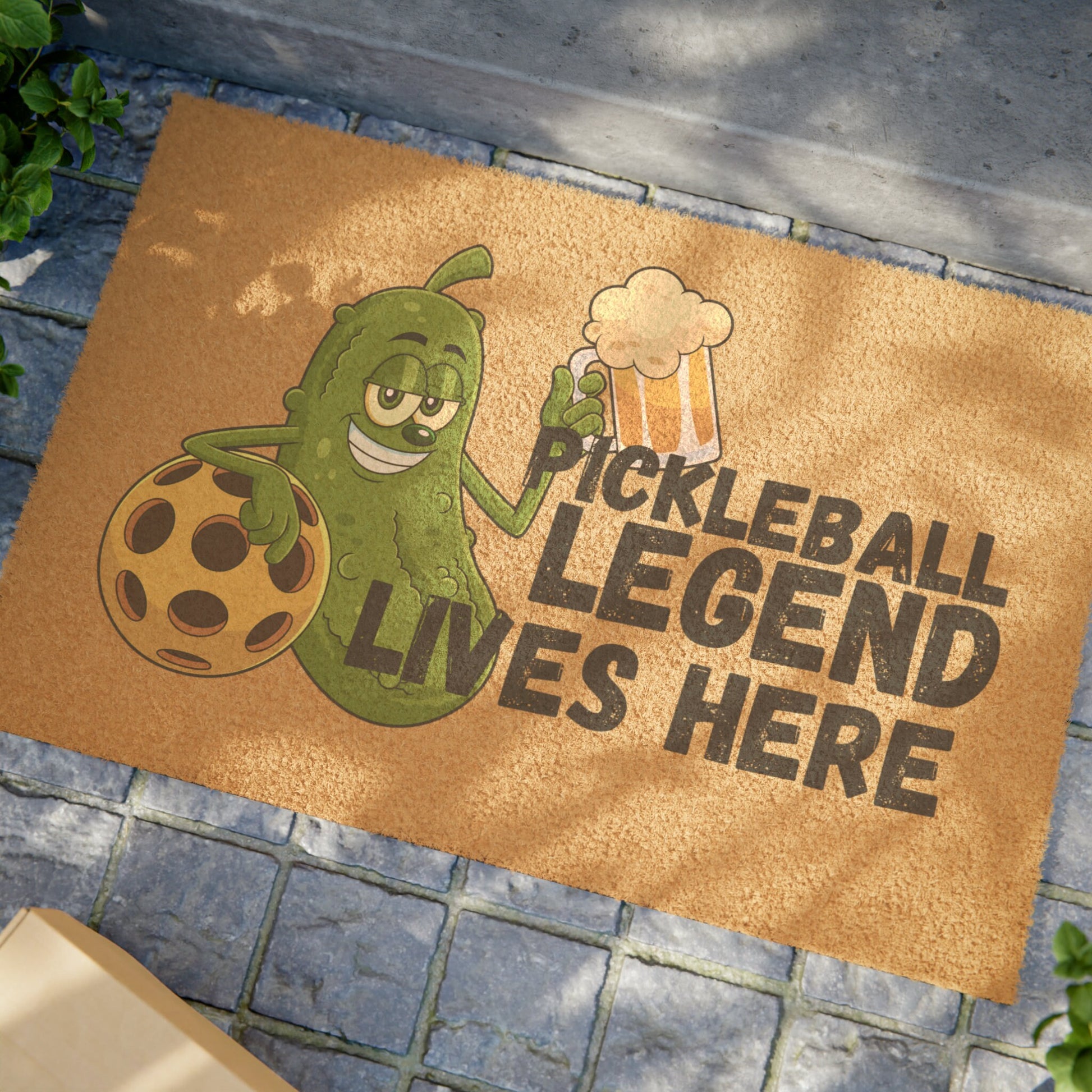 Pickleball Doormat, Pickleball Legend, Outdoor Welcome Mat, Pickle Ball Entryway Decor, Gift for Team, Sports Mat