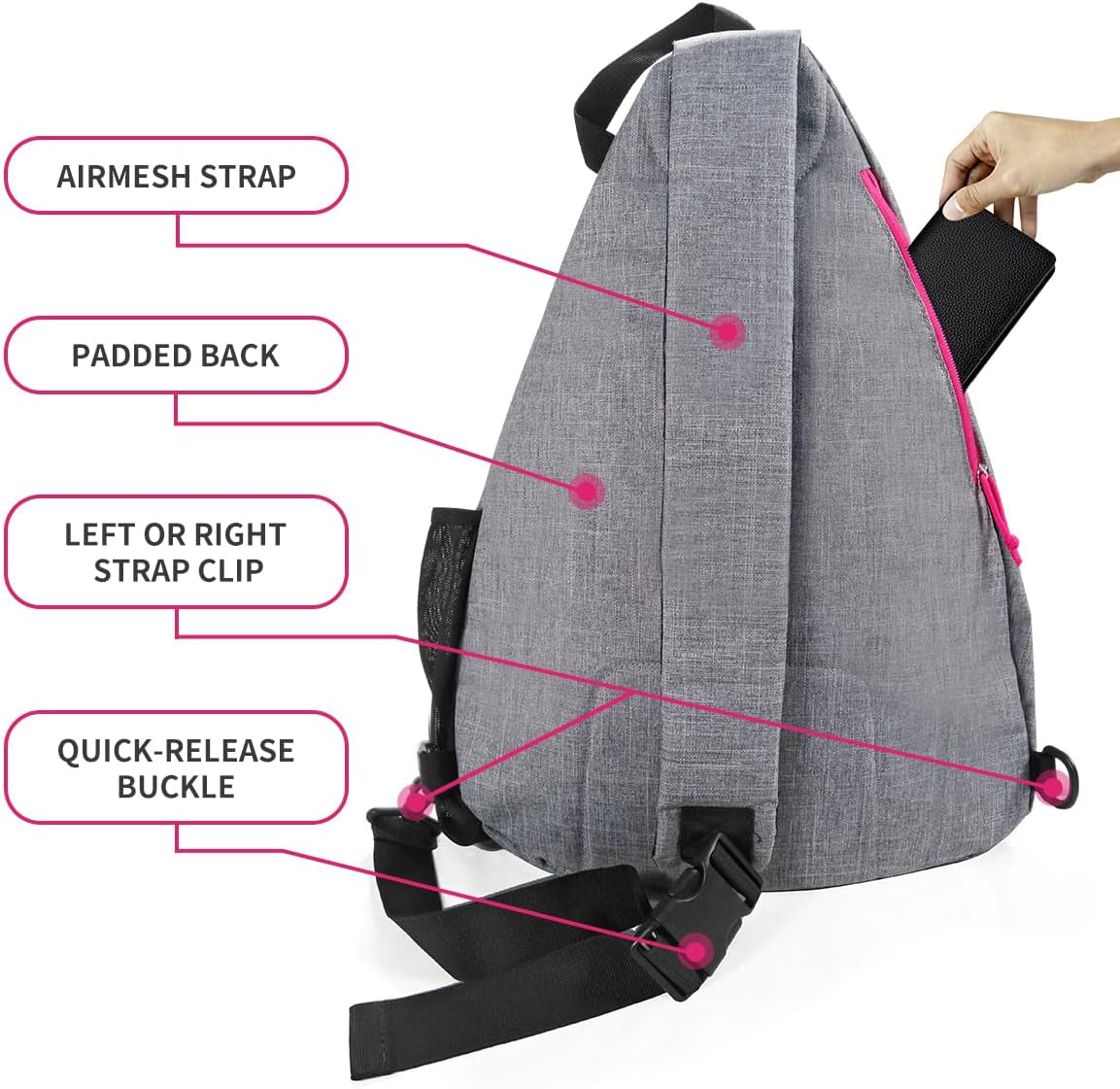 Pickleball Bag, Men'S & Women'S Pickleball Backpack, Adjustable Sling Bag with Fence Hook/Upgraded Capacity/Safety Pocket/Water Bottle Holder - 2023 Design Pickle Ball Paddle Bag